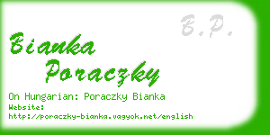 bianka poraczky business card